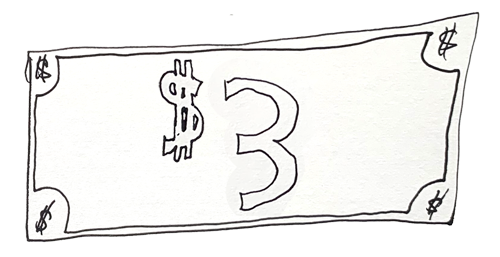three dollar bill